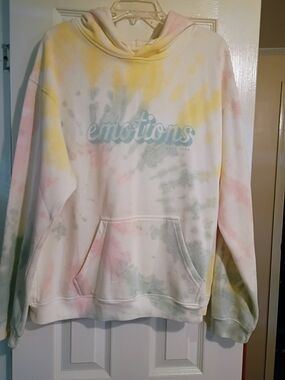 Emotions Tie-Dye Hoodie Sweatshirt - Pastel Multi